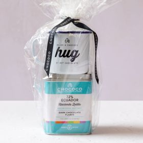 72% Ecuador Hot Chocolate Flakes and Hug Mug Gift Set (vf)