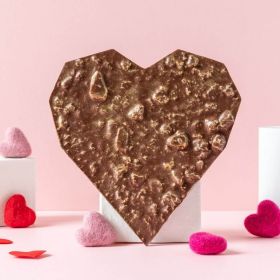 Large Honeycombe-studded Milk chocolate Heart