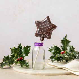 dark chocolate covered honey star lolly handcrafted in Dorset by CHococo 