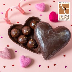 Dark Chocolate Heart box with Chilli Caramel Gems Inside (vf)