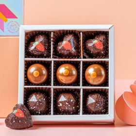 Box of 9 ‘Cupid’s Caramels’ Caramel Chocolates