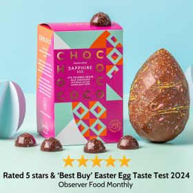 Sapphire Milk Chocolate Easter Egg with Sea Salt Caramel gems inside - 250g