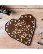 'Happy Fathers Day, Daddy' Giant Milk Chocolate Heart by Chococo proudly handcrafted in Dorset 