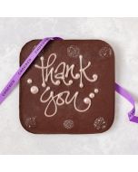 A Chococo  dark chocolate giant bar with a hand piped Thank you written on. Proudly handcrafted in Dorset 
