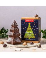 milk chocolate Christmas tree by chococo with box and holly