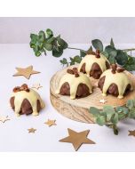 Set of 4 Biscuit Cake Christmas Puddings