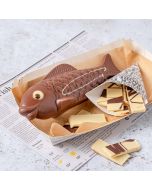 milk chocolate novelty fish & chips by chococo handcrafted in DOrset 