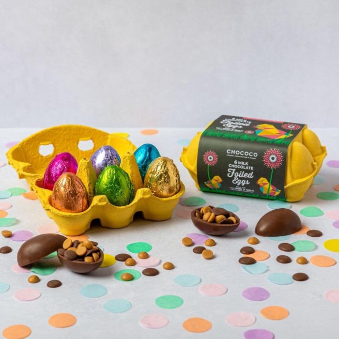 chococo.co.uk | Milk Chocolate Foiled Easter Eggs Box