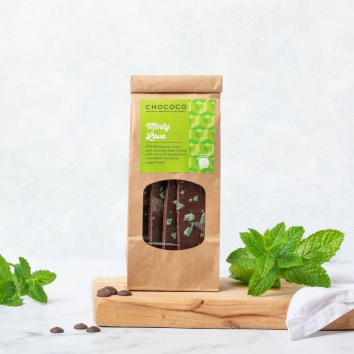 Dark Chocolate Mintylicious Slabs which are vegan-friendly hand crafted by Chococo 