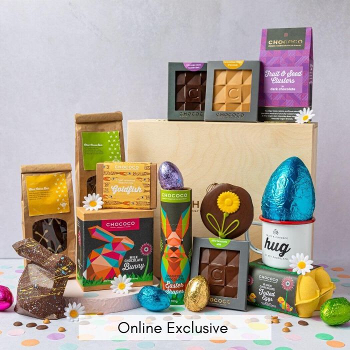 chococo.co.uk | Giant Easter Chocolate Wooden Hamper Box