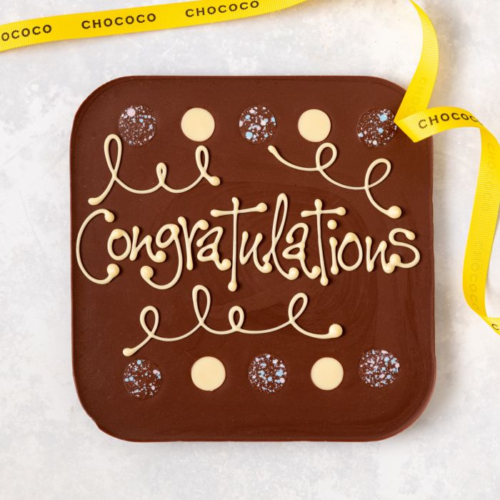 Congratulations' giant milk chocolate bar