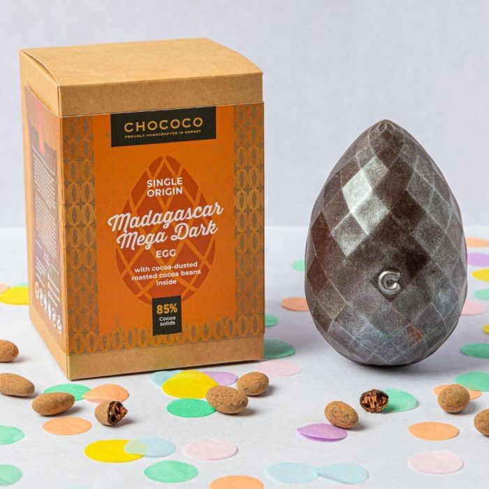 chococo.co.uk | 85% Mega Dark Easter Egg with Cocoa Beans (vf)