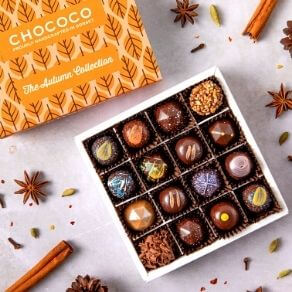 Handcrafted Autumnal Chocolates celebrating flavours of Dorset