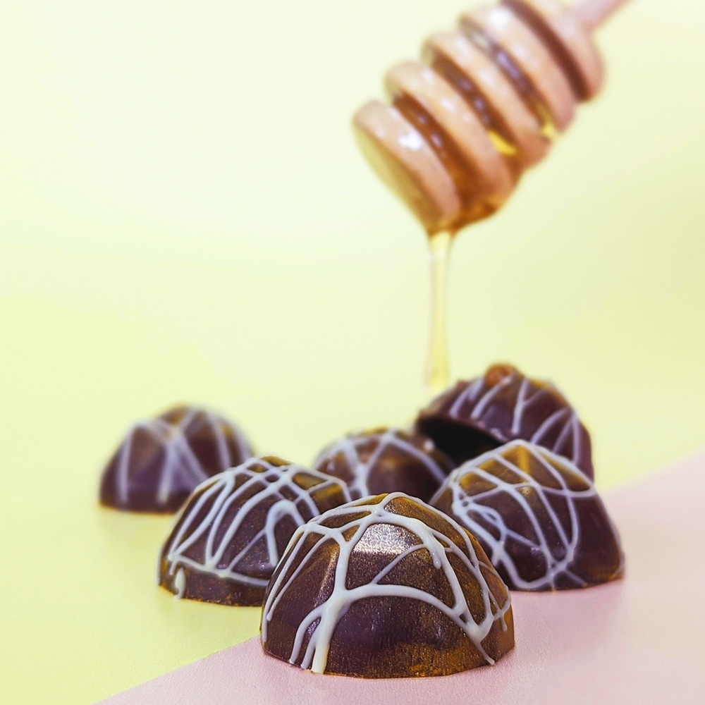 Bob's Bees chocolate with honey drizzle
