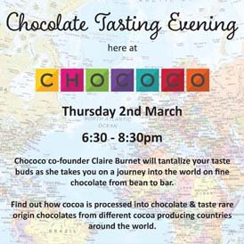 Book now for our Fine Chocolate Tasting Evening at Chococo Exeter on March 2nd