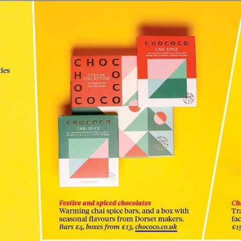 Our Festive Collection Boxes & Chai Spice Bars are featured in OFM