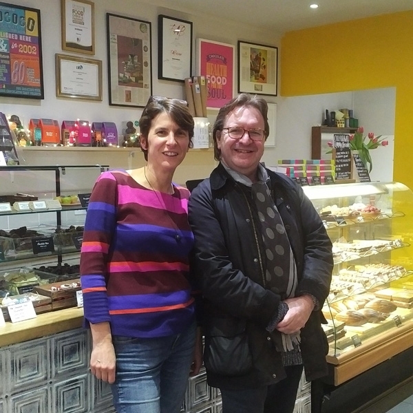 Andrew Baker visits our original Chocolate House in Swanage as part of the research for his book