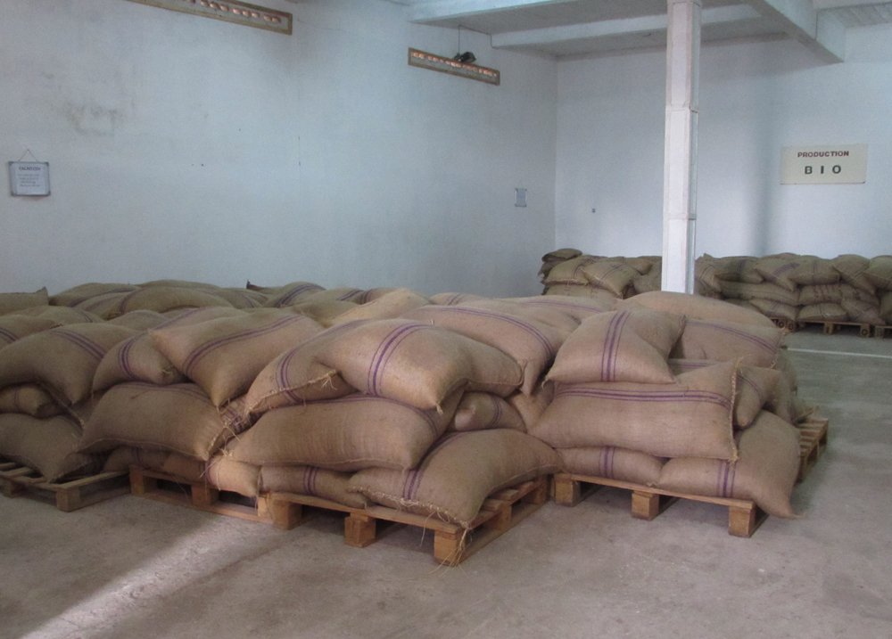 cocoa sacks in Robert warehouse Madagascar
