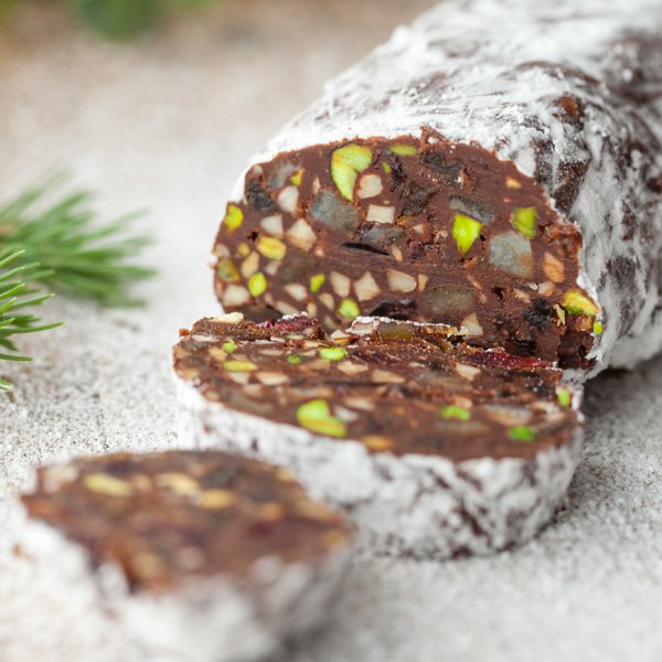 chocolate salami handmade by Chococo Dorset